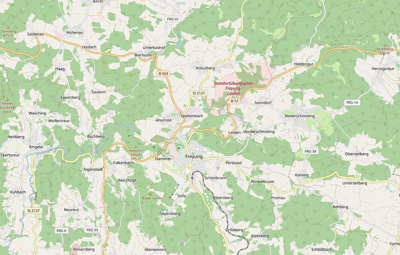 Karte Freyung / Bayerischer Wald Karte Freyung / Bayerischer Wald